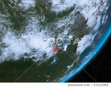 Orbit view of Rwanda at night 41522968