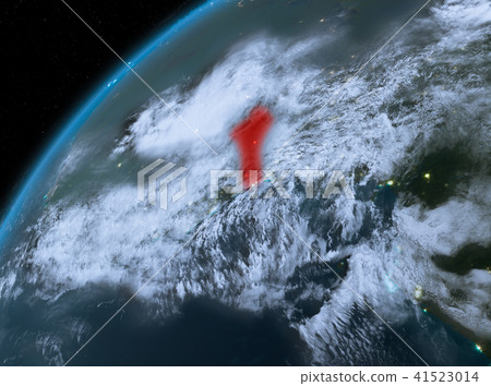 Benin on planet Earth in space at night Benin on planet Earth in space at night 41523014