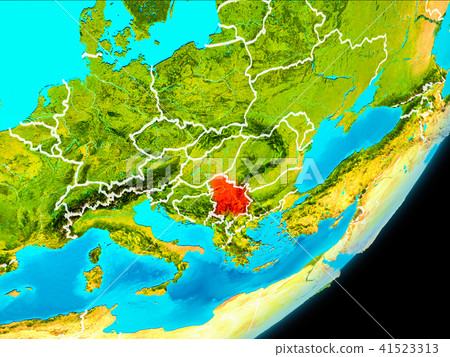 Orbit view of Serbia Orbit view of Serbia 41523313