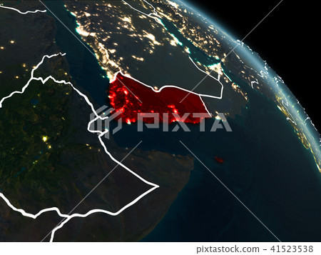 Yemen in red at night Yemen in red at night 41523538
