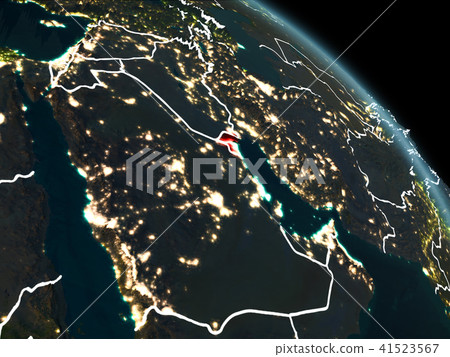 Kuwait in red at night 41523567