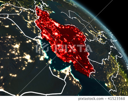 Iran in red at night Iran in red at night 41523568