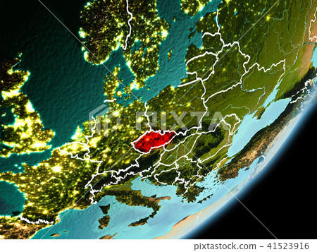 Orbit view of Czech republic Orbit view of Czech republic 41523916