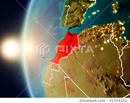 Sunset above Morocco from space 41524102