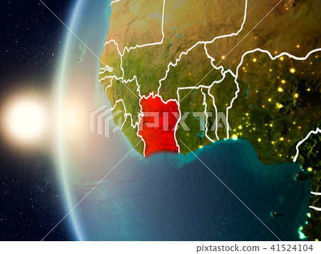 Sunset above Ivory Coast from space Sunset above Ivory Coast from space 41524104
