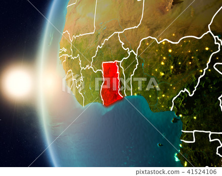 Sunset above Ghana from space Sunset above Ghana from space 41524106