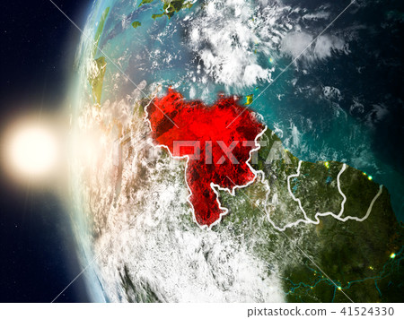 Venezuela during sunset on Earth 41524330