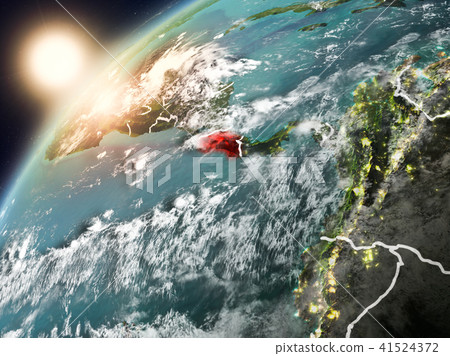 Costa Rica on planet Earth in sunset 41524372