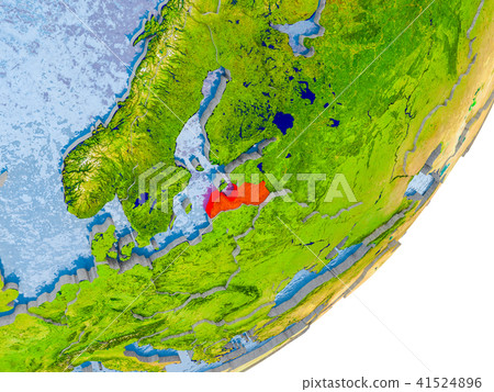 Map of Latvia on Earth 41524896