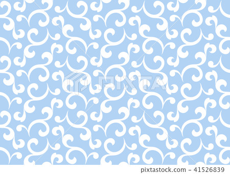 Flower pattern. Seamless white and blue ornament. Flower pattern. Seamless white and blue ornament. 41526839