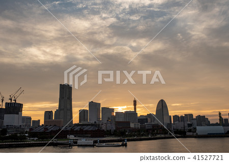 港區未來日落日落天空雲城市天際線城市景觀橫濱 41527721