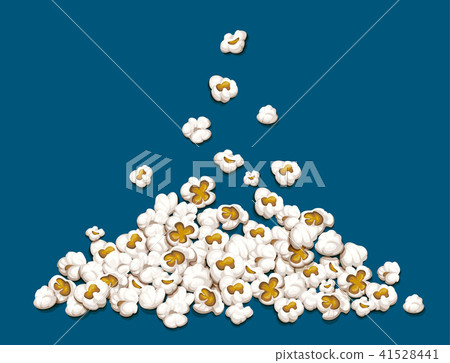 Popcorn fall down on heap vector illustration. 41528441