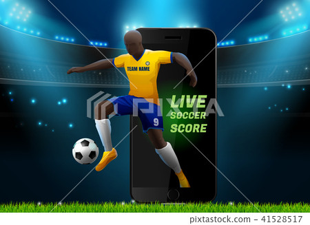 soccer player with field stadium and mobile live soccer player with field stadium and mobile live 41528517
