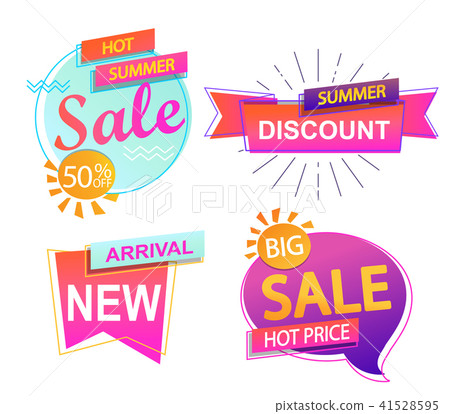 Set of 4 banner elements, sale and discount. Set of 4 banner elements, sale and discount. 41528595
