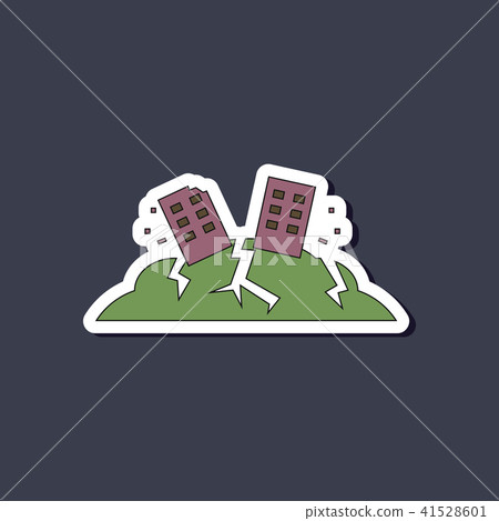 paper sticker on natural disaster earthquake house paper sticker on natural disaster earthquake house 41528601