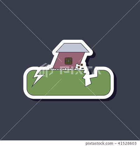 paper sticker on natural disaster earthquake house paper sticker on natural disaster earthquake house 41528603