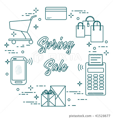 Spring sale Shopping icons. - Stock Illustration [41528677] - PIXTA