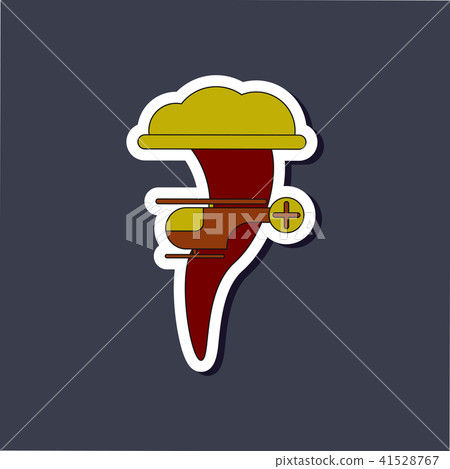 paper sticker on background tornado helicopter paper sticker on background tornado helicopter 41528767