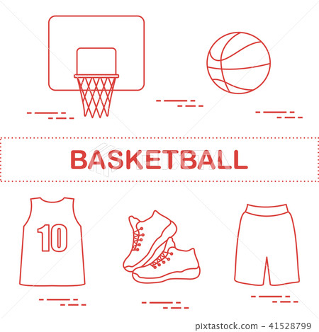 Sports uniform and equipment for basketball Sports uniform and equipment for basketball 41528799