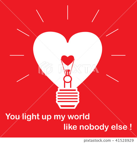 Glowing light bulb in the shape of a heart Glowing light bulb in the shape of a heart 41528929