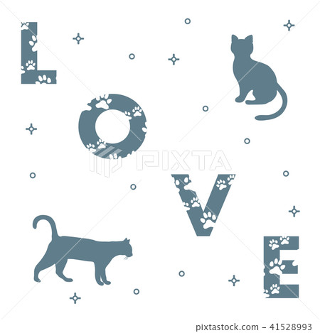 Cats and and the inscription love with traces Cats and and the inscription love with traces 41528993