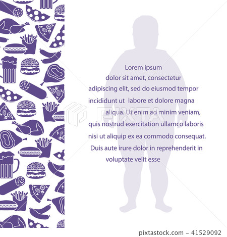 Fat man with unhealthy lifestyle symbols 41529092