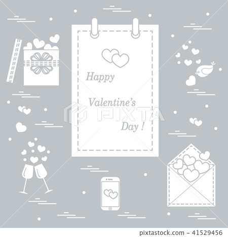 calendar with Valentine's Day, gifts, postal calendar with Valentine's Day, gifts, postal 41529456