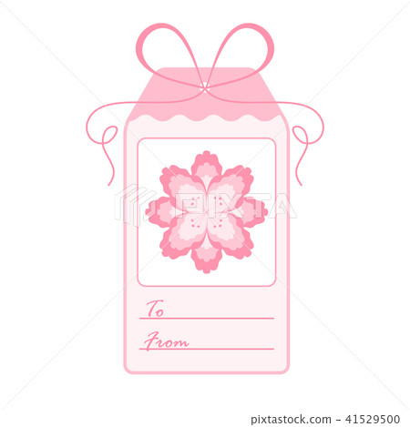 Gift tag with flower and ribbon Sale and shopping 41529500