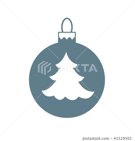 Vector icon Christmas ball with silhouette of 41529501