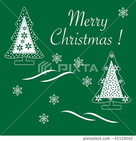 stitched Christmas tree decorated with snow and 41529502