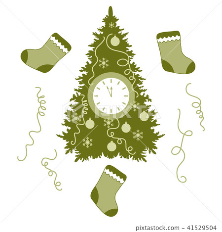 Christmas tree, christmas socks, snowflakes, ball, 41529504