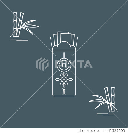Chinese red envelopes of money and bamboo 41529603