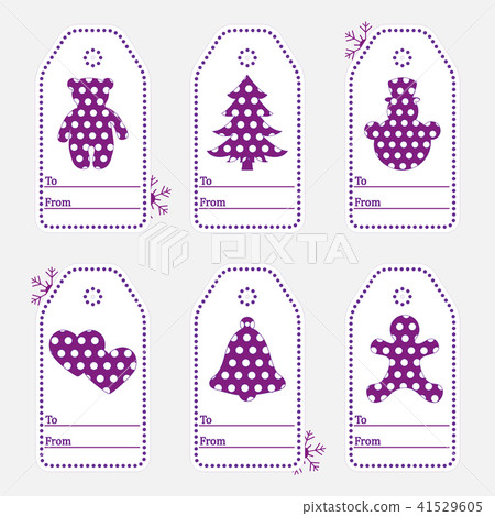 Gift tags with new year and christmas symbols with Gift tags with new year and christmas symbols with 41529605