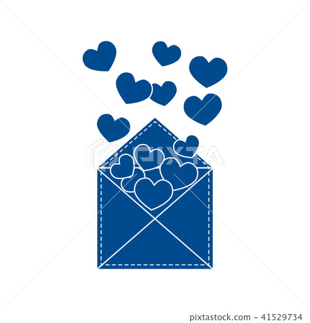 postal envelope with hearts postal envelope with hearts 41529734