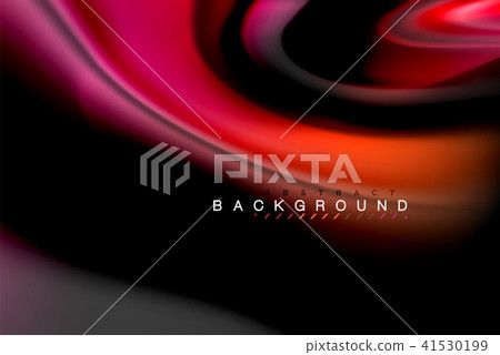 Fluid liquid colors design, colorful marble or plastic wavy texture background, glowing multicolored 41530199