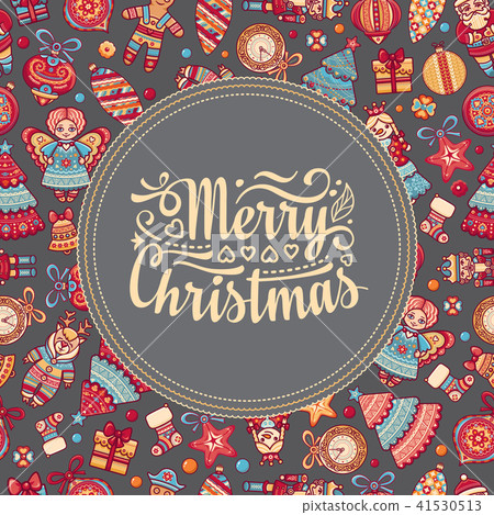 Christmas Greeting Card. Ornament decorate. 41530513