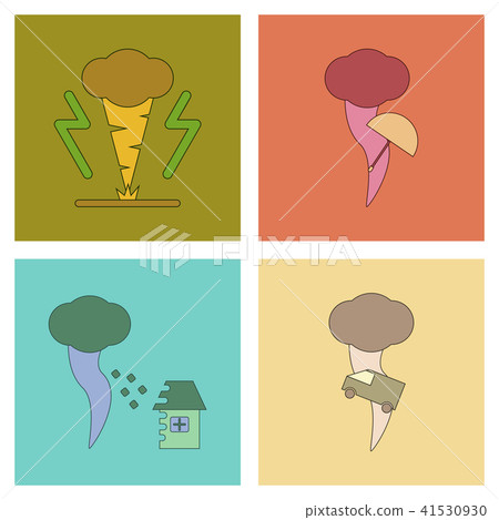 assembly flat icons natural disaster tornado assembly flat icons natural disaster tornado 41530930