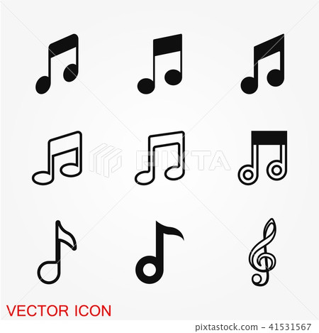 Music note icon vector, in trendy flat style Music note icon vector, in trendy flat style 41531567