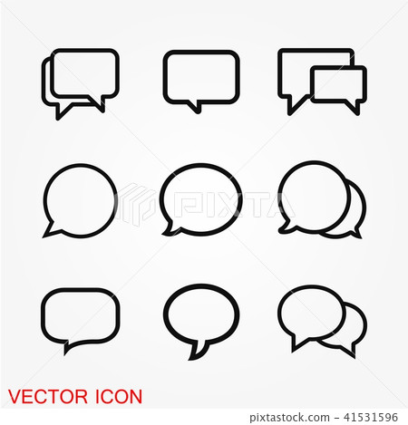 Chat Speech Bubble Icon Vector Logo Template - Stock Illustration ...