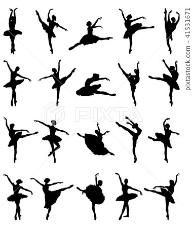 Black silhouettes of ballerinas Black silhouettes of ballerinas 41531671