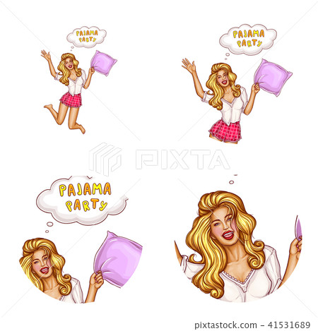 Vector avatar of girl for pajamas party Vector avatar of girl for pajamas party 41531689