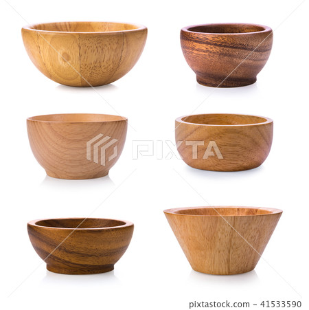 wood bowl on white background 41533590