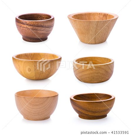 wood bowl on white background 41533591