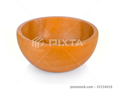 wood bowl on white background 41534019