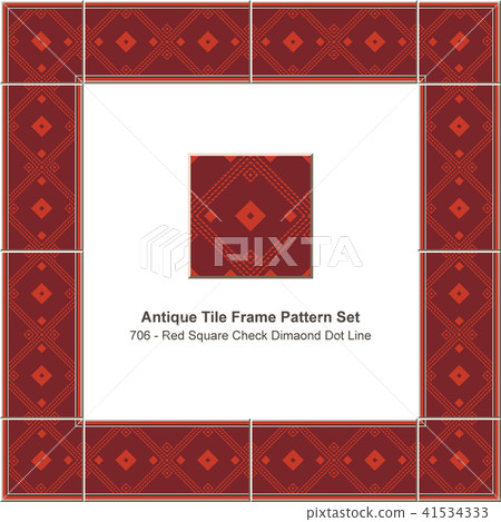 Antique tile frame retro seamless pattern set Antique tile frame retro seamless pattern set 41534333