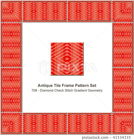 Antique tile frame retro seamless pattern set Antique tile frame retro seamless pattern set 41534335