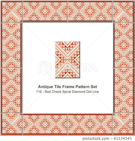 Antique tile frame retro seamless pattern set Antique tile frame retro seamless pattern set 41534343