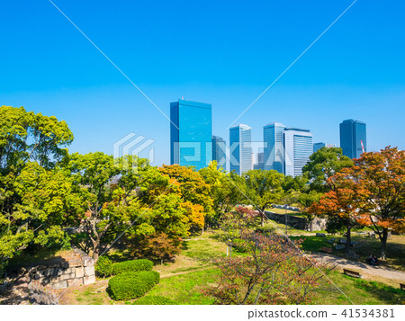 大阪城公園和摩天大樓 大阪城公園和摩天大樓 41534381