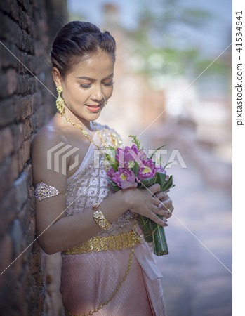 asian woman wearing thai tradition clothes asian woman wearing thai tradition clothes 41534841