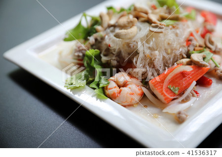 Glass Noodle Spicy Salad , Thai food 41536317